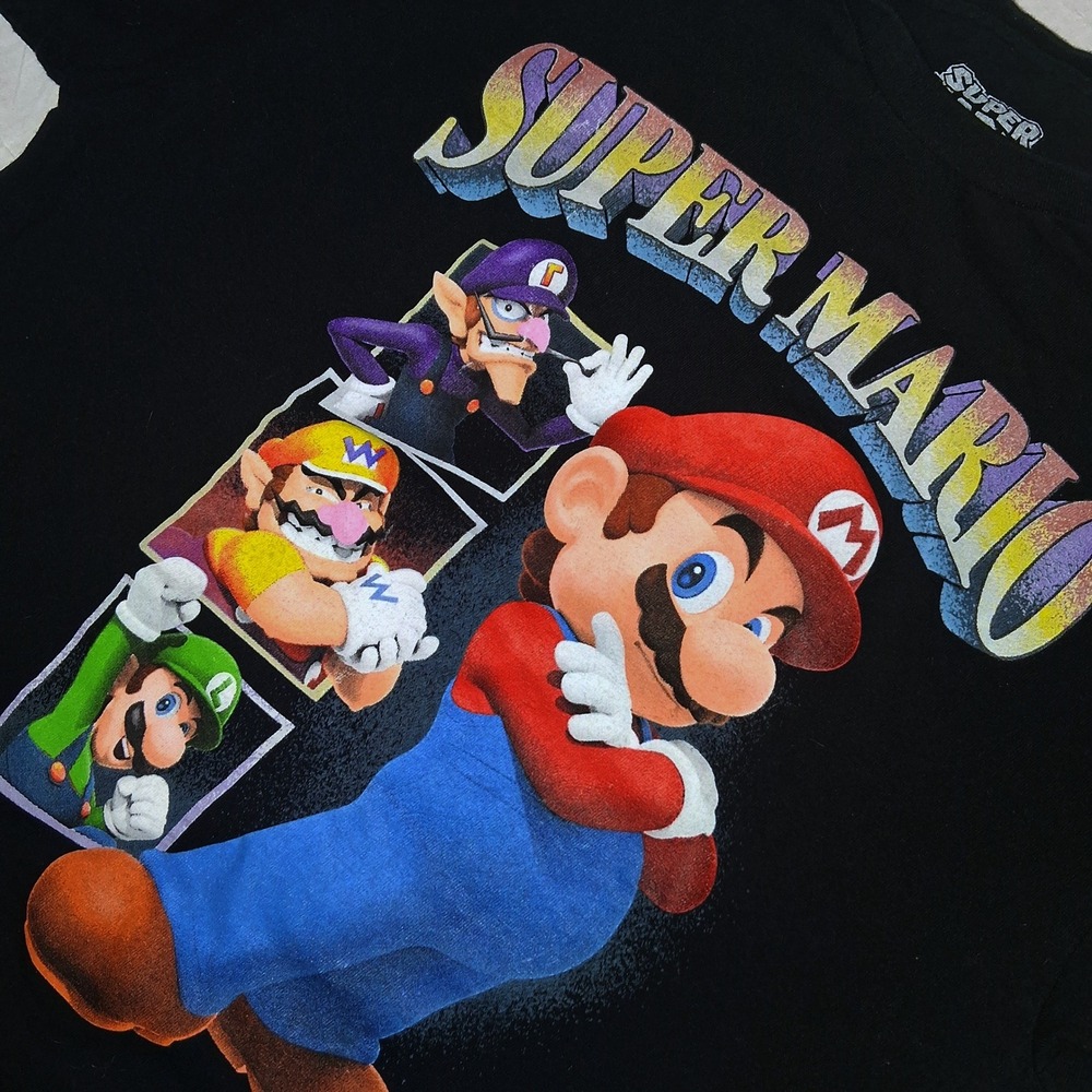 Nintendo Super Mario Kids Graphic T-Shirt Mario Luigi Wario‎ Waluigi M 10/12